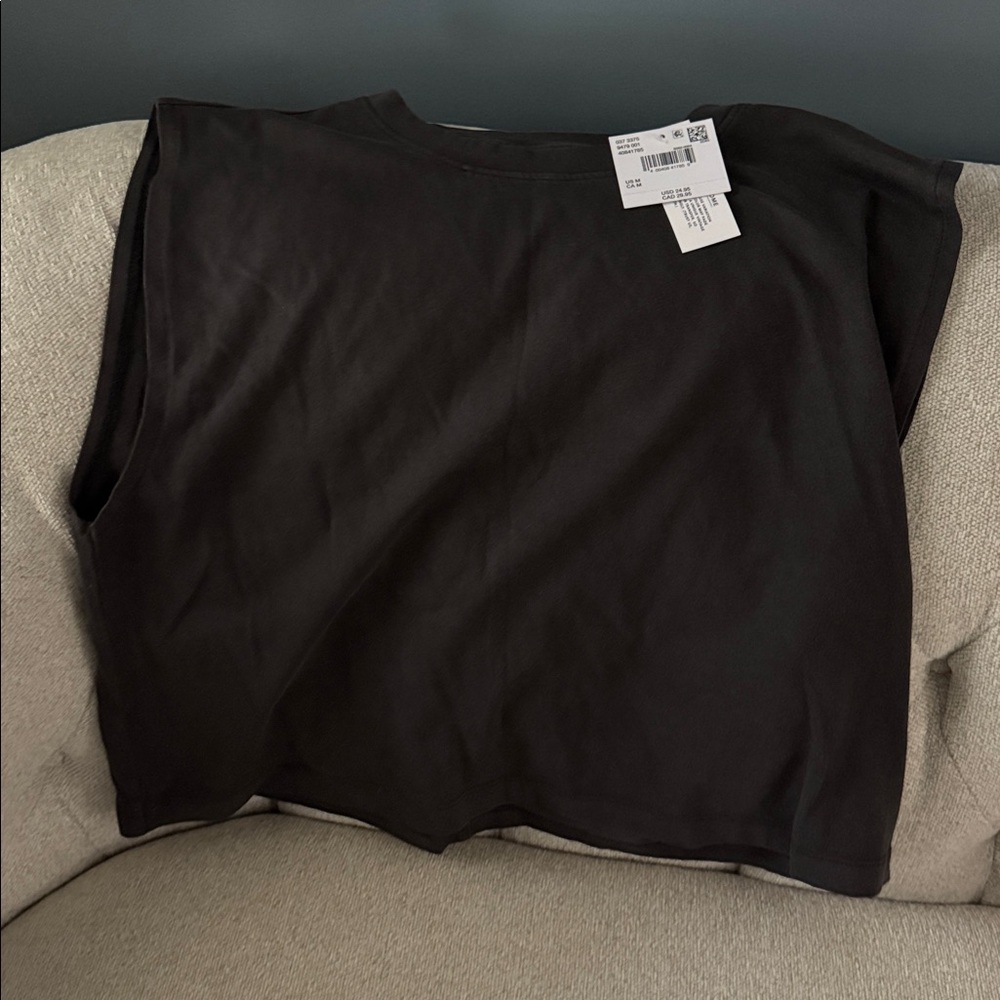 American Eagle Black/Dk Gray Sleeveless Blouse NWT